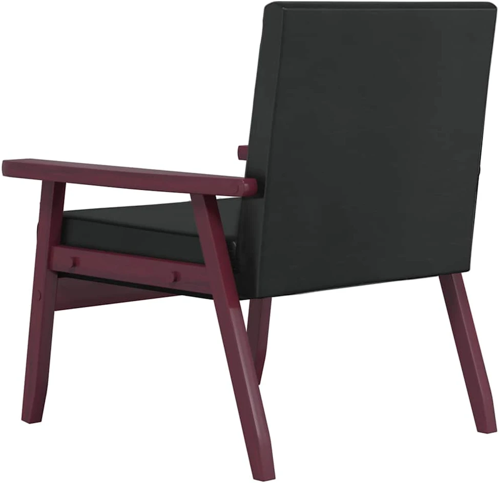 Sofa Sofos komplektas, 3 dalių, juodos spalvos, dirbtinė oda
