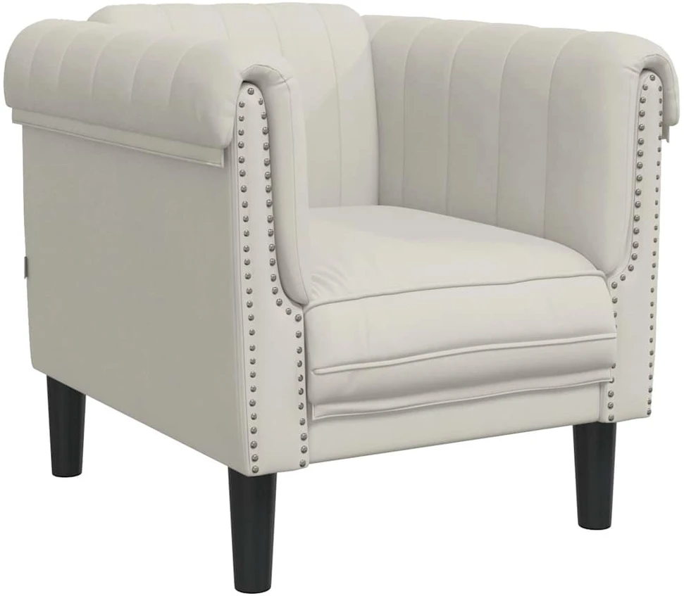 Sofa Sofos komplektas, 3 dalių, kreminės spalvos, aksomas