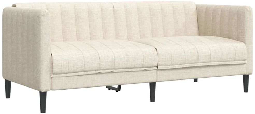Sofa Sofos komplektas, 3 dalių, kreminės spalvos, audinys