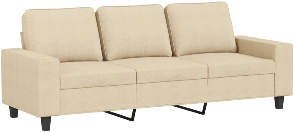 Sofa Sofos komplektas, 3 dalių, kreminės spalvos, audinys