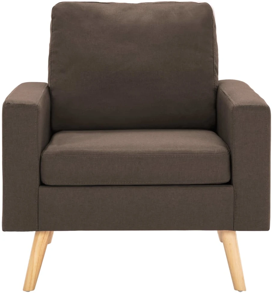 Sofa Sofos komplektas, 3 dalių, rudas, audinys (288695+288705)