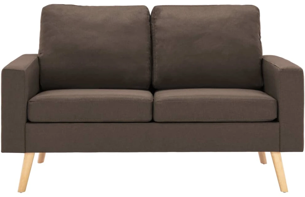 Sofa Sofos komplektas, 3 dalių, rudas, audinys (288695+288705)