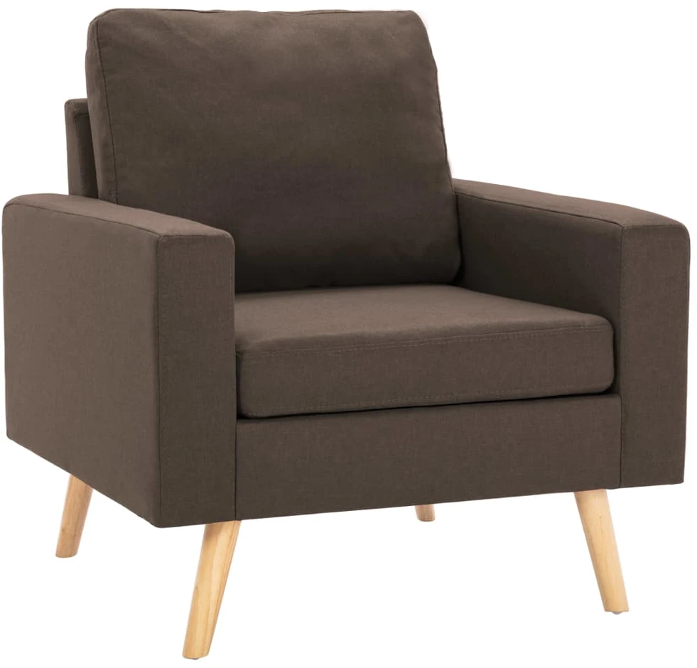 Sofa Sofos komplektas, 3 dalių, rudas, audinys (288695+288705)