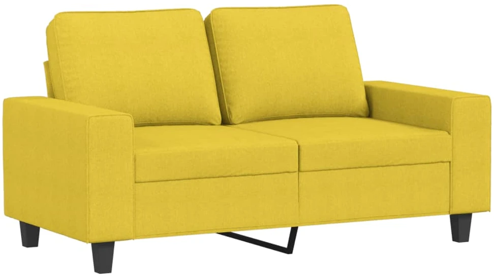 Sofa Sofos komplektas, 3 dalių, šviesiai geltonos spalvos, audinys