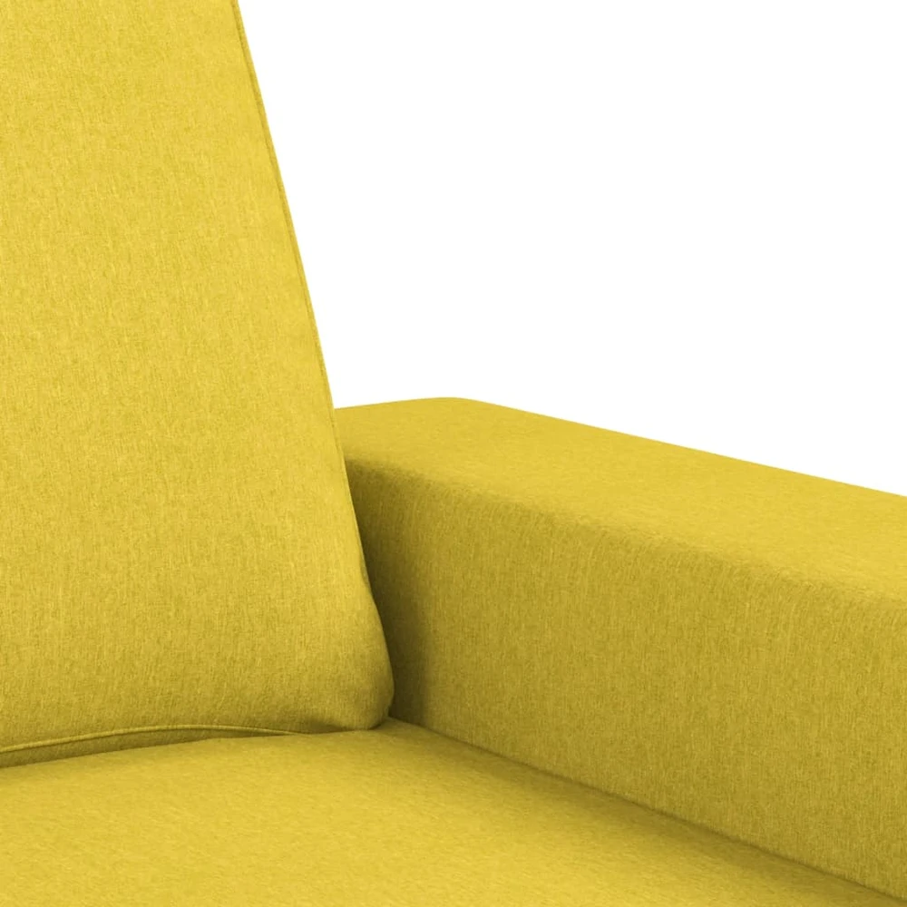 Sofa Sofos komplektas, 3 dalių, šviesiai geltonos spalvos, audinys