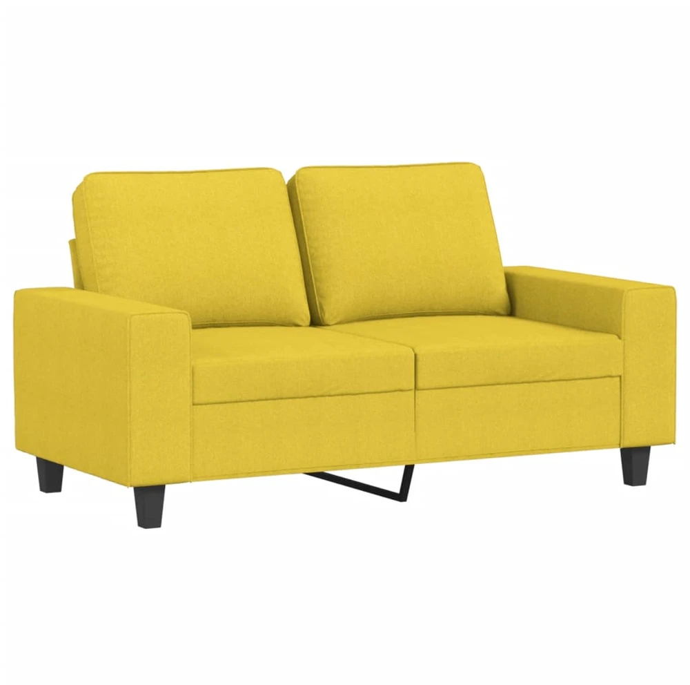 Sofa Sofos komplektas, 3 dalių, šviesiai geltonos spalvos, audinys