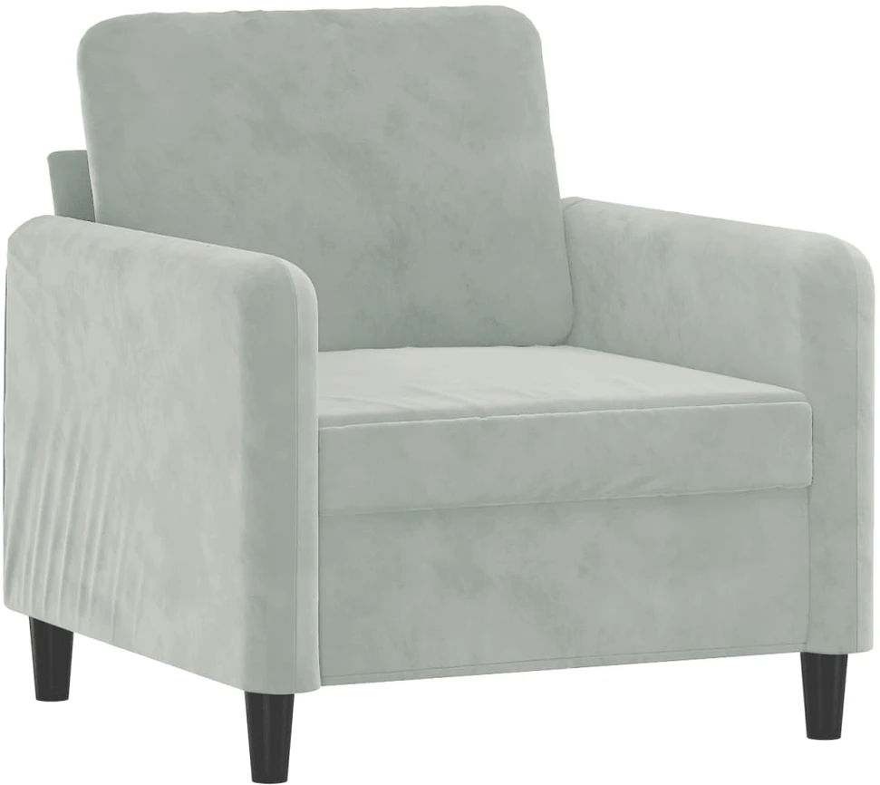 Sofa Sofos komplektas, 3 dalių, šviesiai pilkos spalvos, aksomas