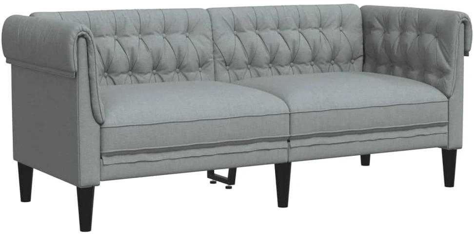 Sofa Sofos komplektas, 3 dalių, šviesiai pilkos spalvos, audinys