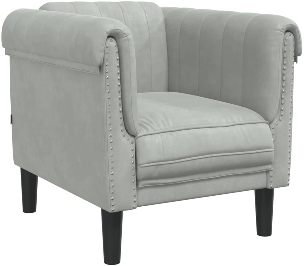 Sofa Sofos komplektas, 3 dalių, šviesiai pilkos spalvos, aksomas