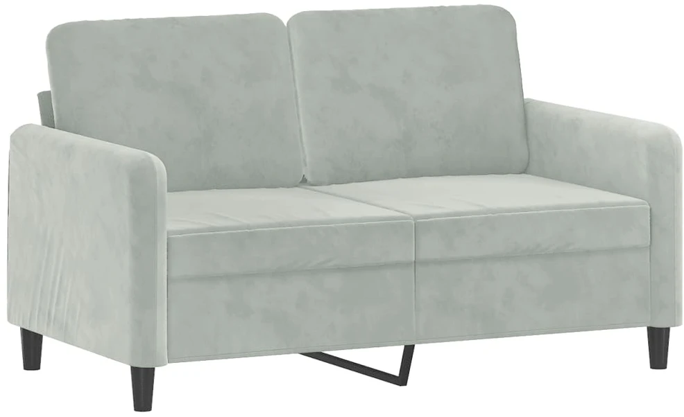 Sofa Sofos komplektas, 3 dalių, šviesiai pilkos spalvos, aksomas