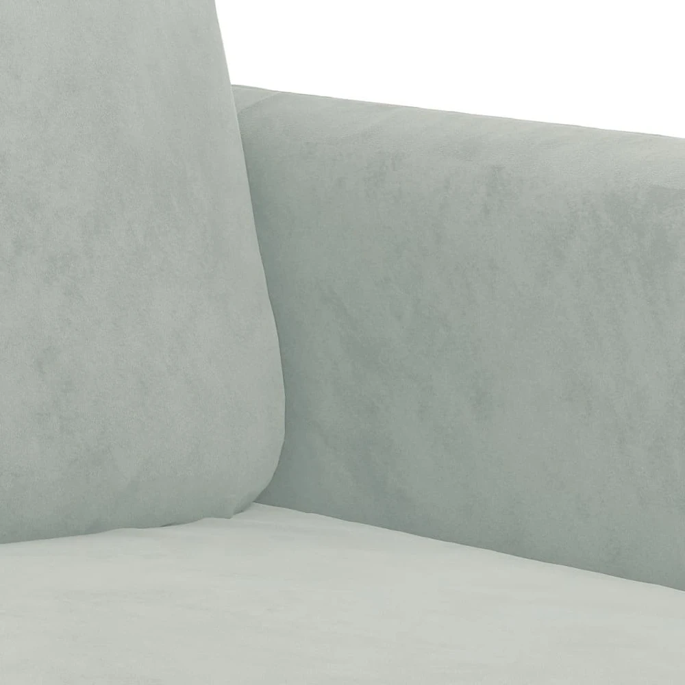 Sofa Sofos komplektas, 3 dalių, šviesiai pilkos spalvos, aksomas