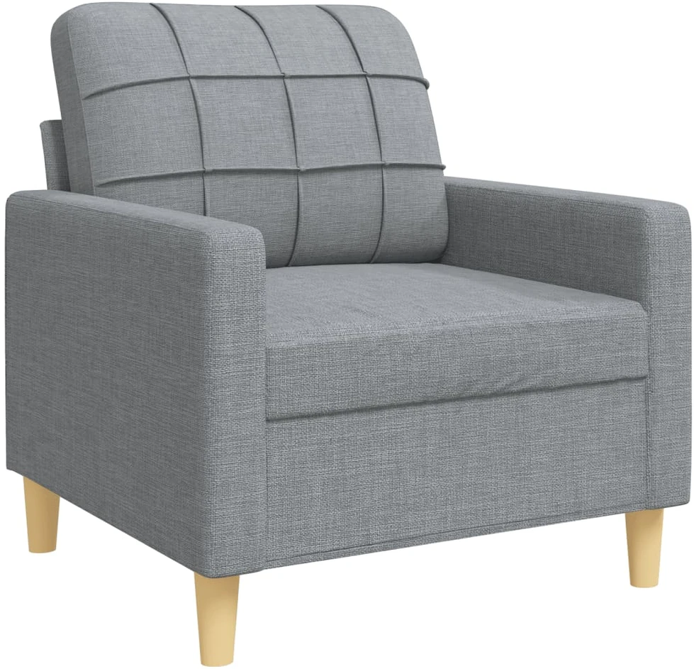 Sofa Sofos komplektas, 3 dalių, šviesiai pilkos spalvos, audinys
