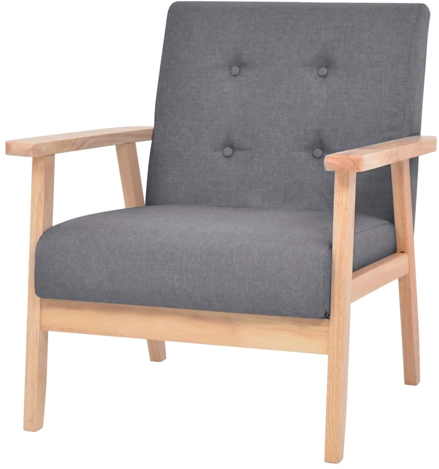 Sofa Sofos komplektas, 3 dalių, tamsiai pilkos spalvos, audinys