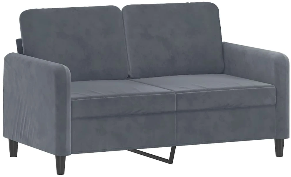 Sofa Sofos komplektas, 3 dalių, tamsiai pilkos spalvos, aksomas