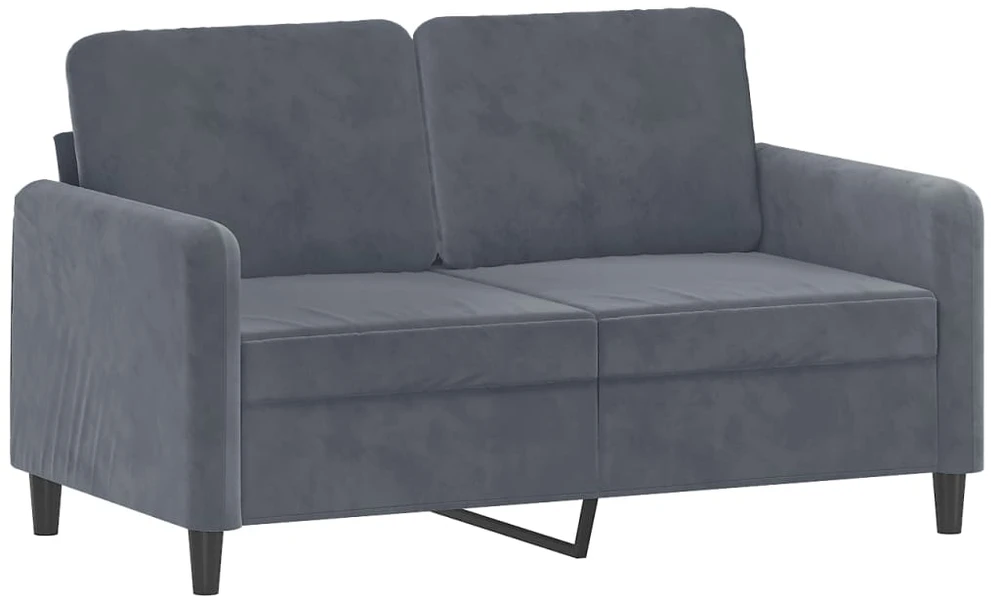 Sofa Sofos komplektas, 3 dalių, tamsiai pilkos spalvos, aksomas