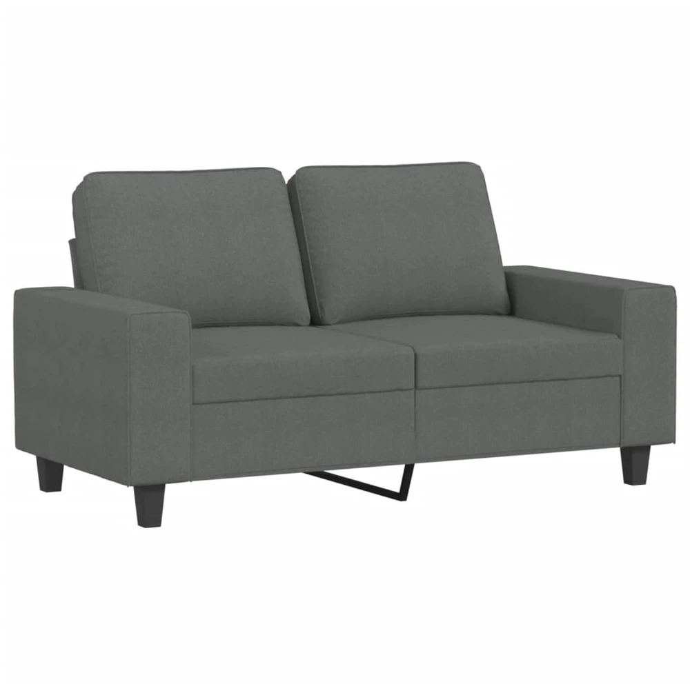 Sofa Sofos komplektas, 3 dalių, tamsiai pilkos spalvos, audinys