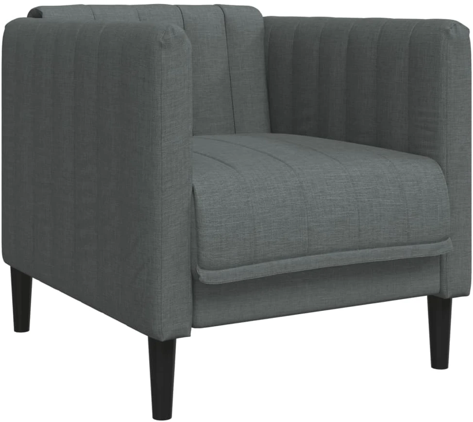 Sofa Sofos komplektas, 3 dalių, tamsiai pilkos spalvos, audinys
