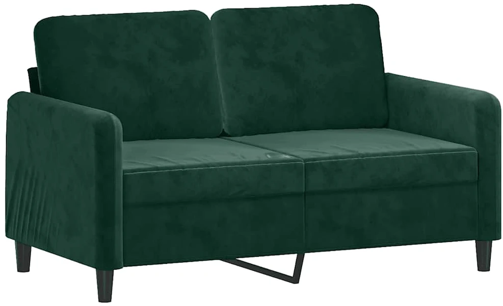Sofa Sofos komplektas, 3 dalių, tamsiai žalios spalvos, aksomas