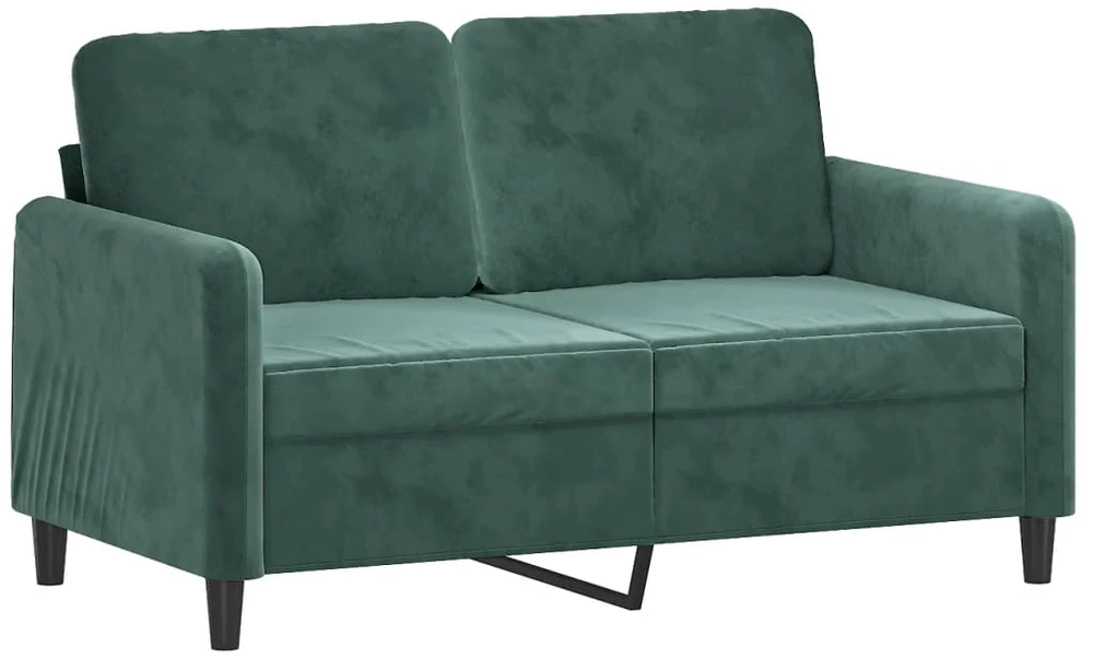 Sofa Sofos komplektas, 3 dalių, tamsiai žalios spalvos, aksomas