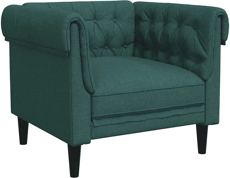 Sofa Sofos komplektas, 3 dalių, tamsiai žalios spalvos, audinys