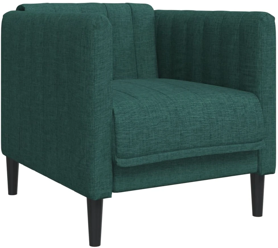 Sofa Sofos komplektas, 3 dalių, tamsiai žalios spalvos, audinys