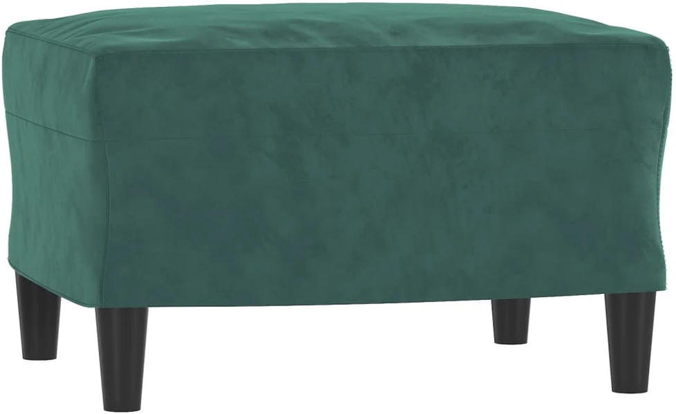 Sofa Sofos komplektas, 3 dalių, tamsiai žalios spalvos, aksomas