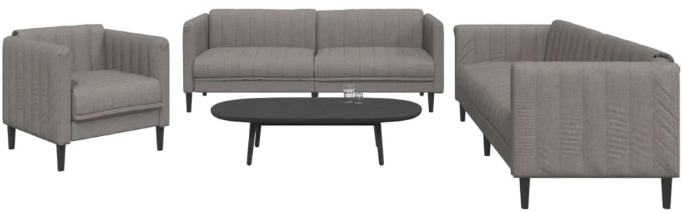 Sofa Sofos komplektas, 3 dalių, taupe spalvos, audinys