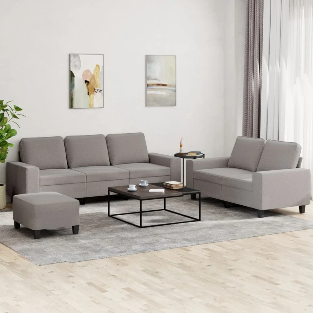 Sofa Sofos komplektas, 3 dalių, taupe spalvos, audinys