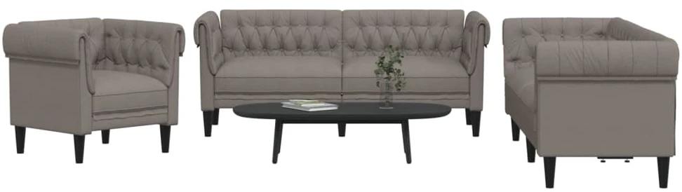 Sofa Sofos komplektas, 3 dalių, taupe spalvos, audinys