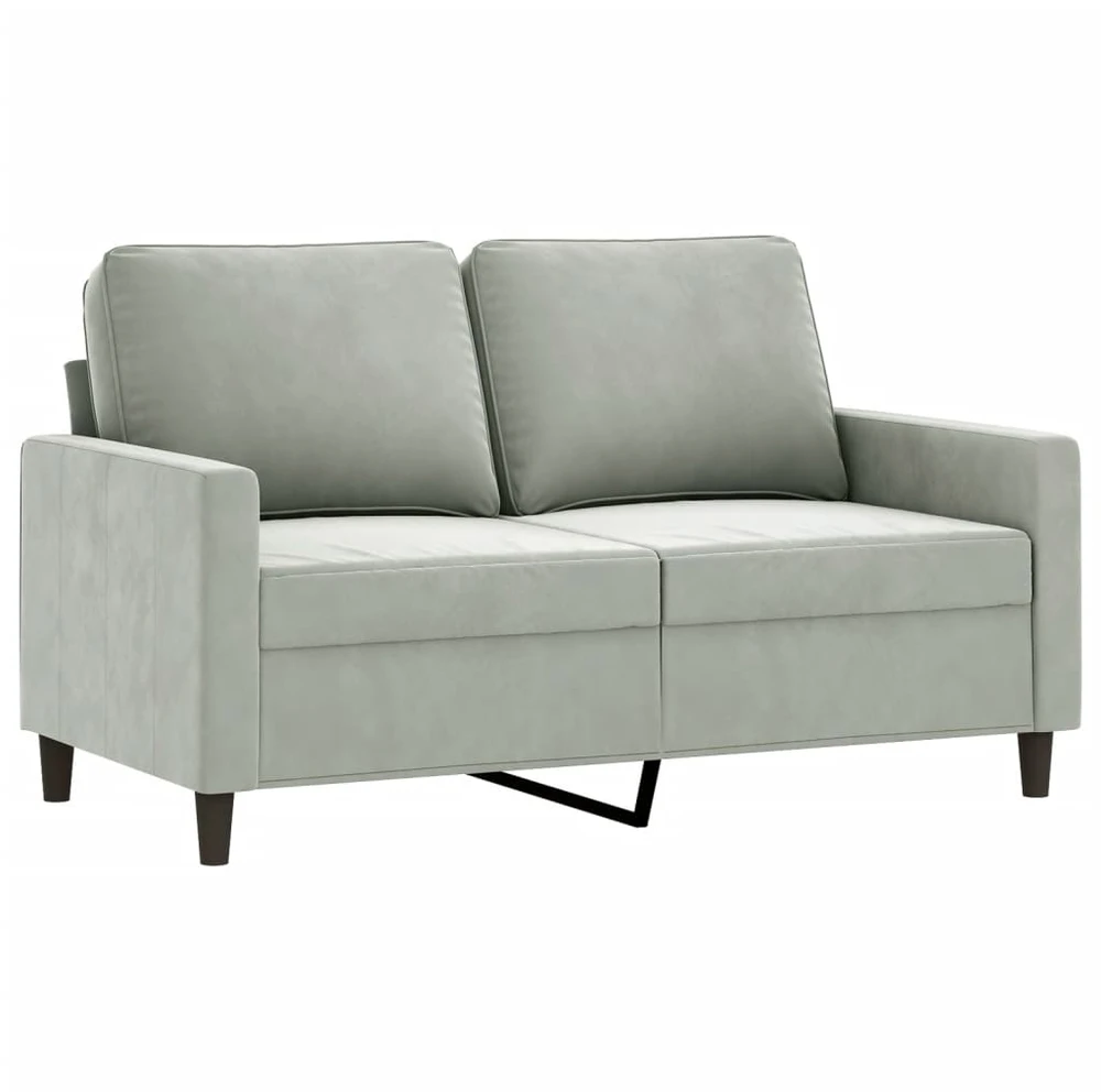 Sofa Sofos komplektas, 4 dalių, šviesiai pilkos spalvos, aksomas