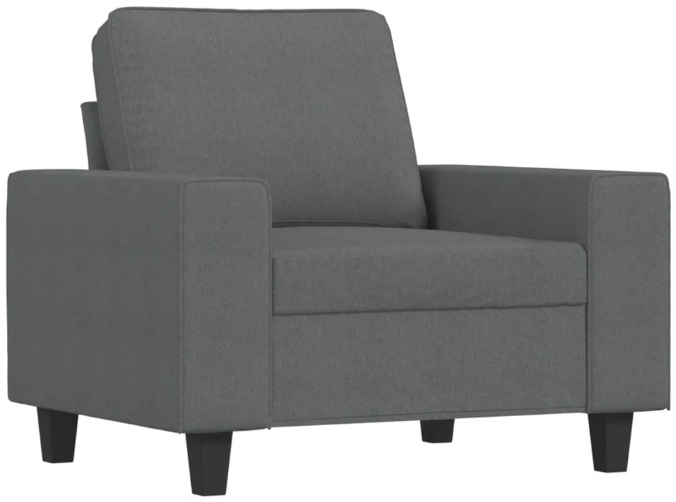 Sofa Sofos komplektas, 4 dalių, tamsiai pilkos spalvos, audinys