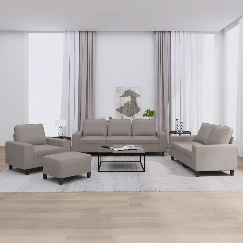Sofa Sofos komplektas, 4 dalių, taupe spalvos, audinys