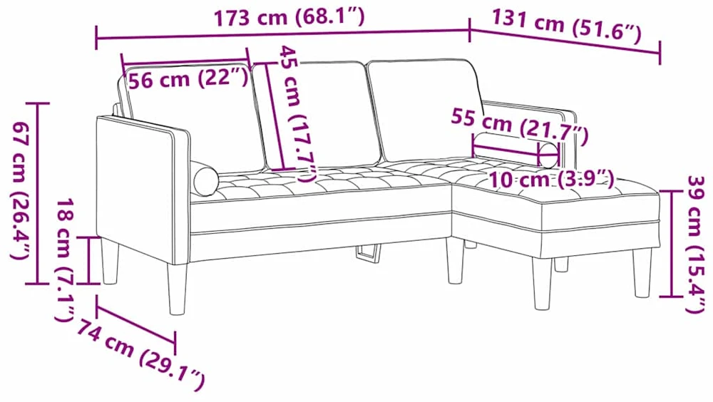 Sofa Sofos komplektas su pagalve Tamsiai žalia Poliesteris