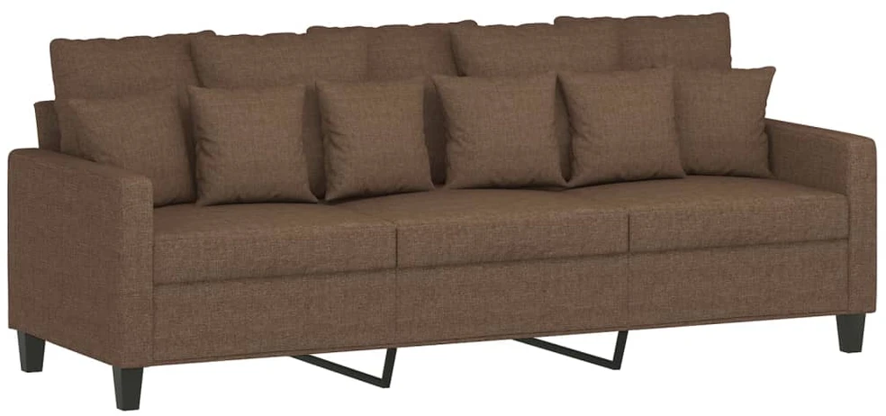 Sofa Sofos komplektas su pagalvėlėmis, 2 dalių, rudas, audinys