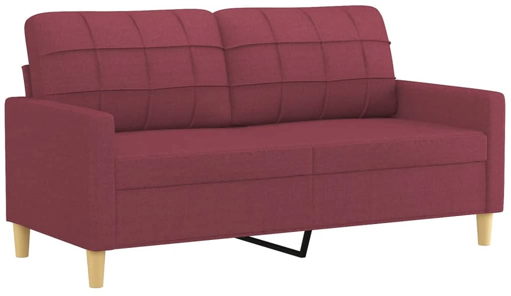 Sofa Sofos komplektas su pagalvėlėmis, 2 dalių, vyno, audinys