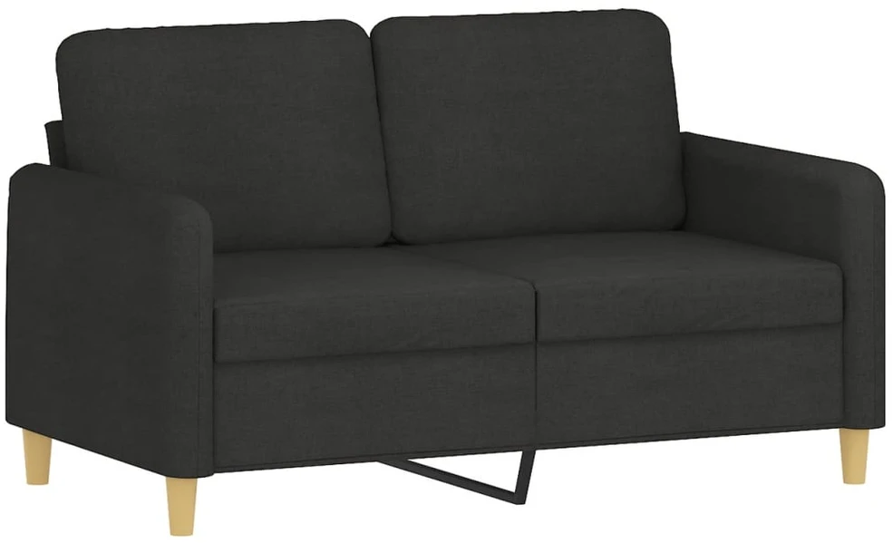 Sofa Sofos komplektas su pagalvėlėmis, 2 dalių, juodas, audinys