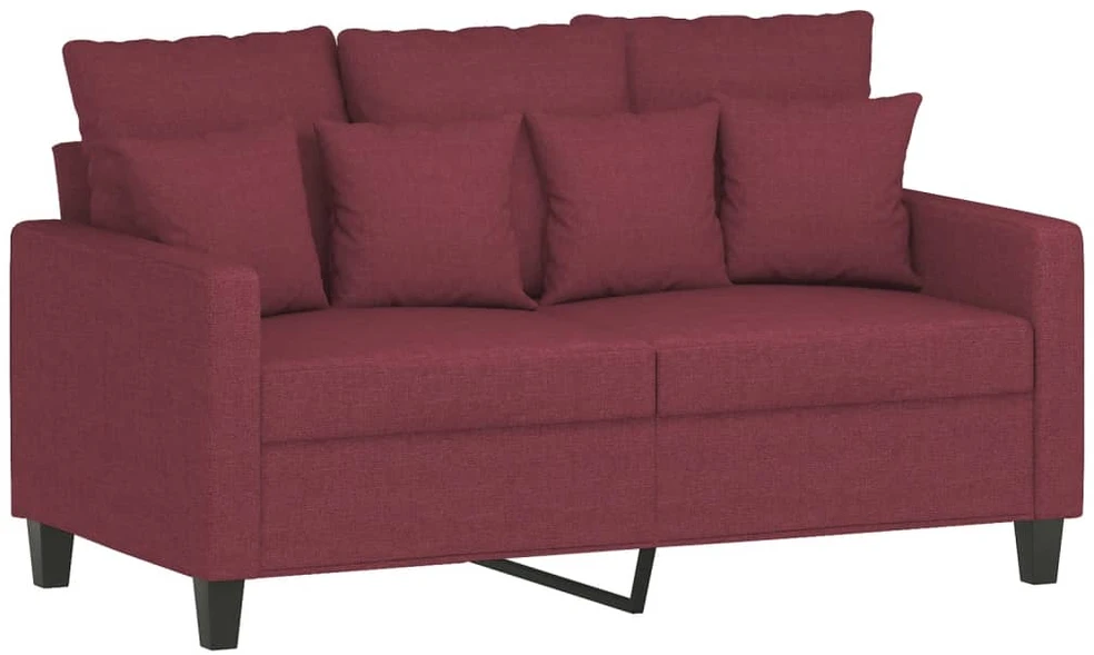 Sofa Sofos komplektas su pagalvėlėmis, 2 dalių, vyno, audinys