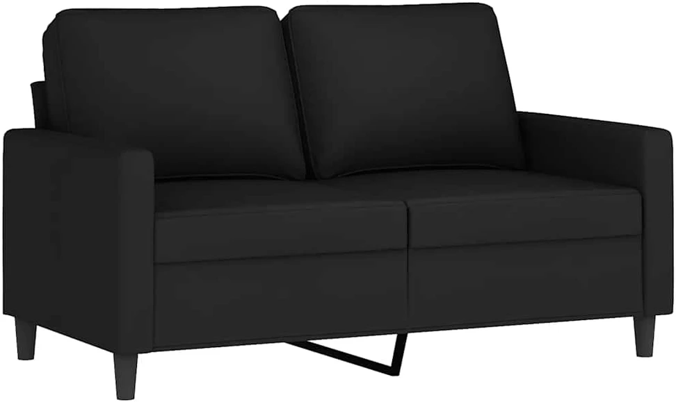 Sofa Sofos komplektas su pagalvėlėmis, 2 dalių, juodas, aksomas