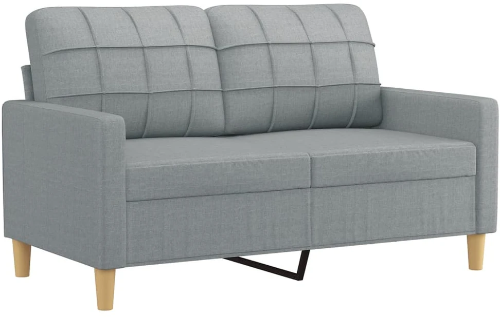 Sofa Sofos komplektas su pagalvėlėmis, 2 dalių, pilkas, audinys