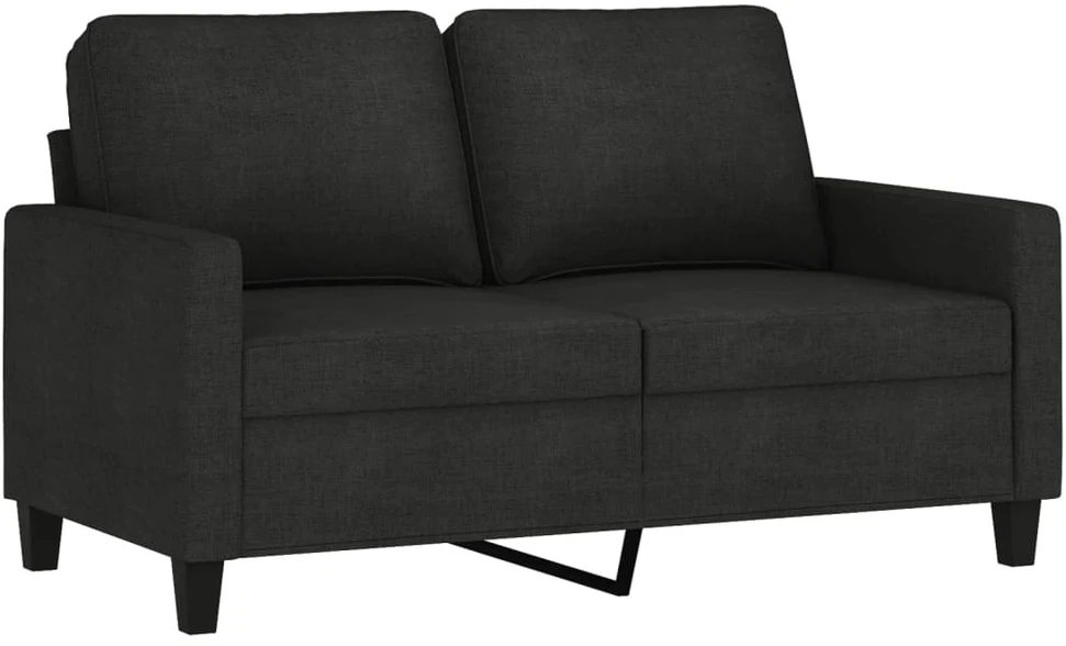 Sofa Sofos komplektas su pagalvėlėmis, 2 dalių, juodas, audinys