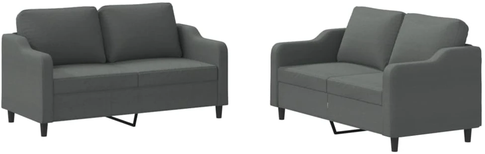 Sofa Sofos komplektas su pagalvėlėmis, 2 dalių, pilkas, audinys