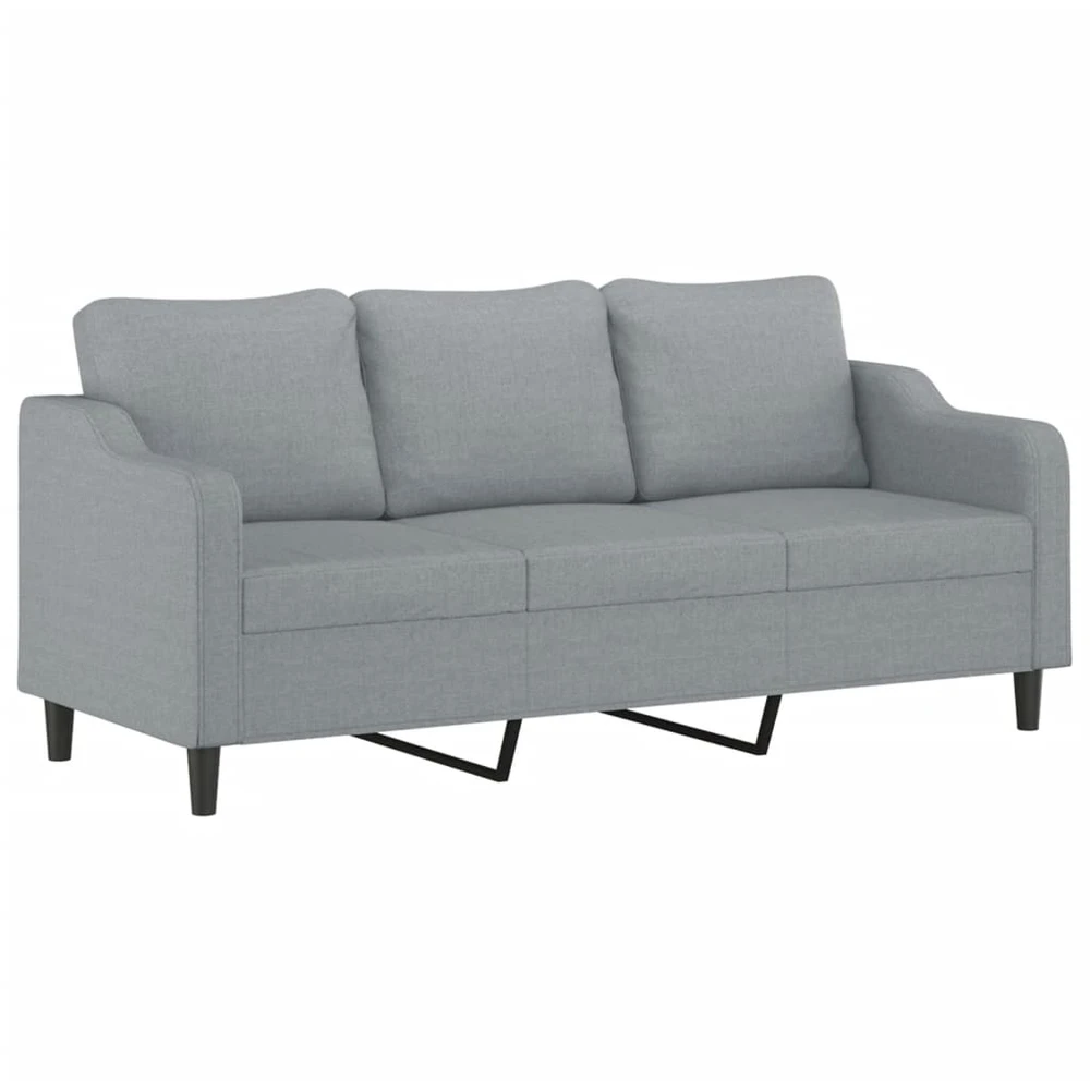 Sofa Sofos komplektas su pagalvėlėmis, 2 dalių, pilkas, audinys