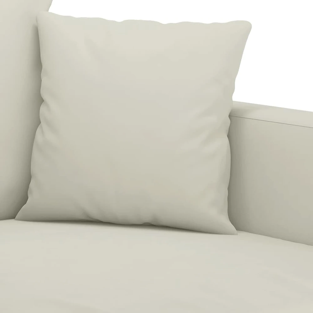 Sofa Sofos komplektas su pagalvėlėmis, 2 dalių, kreminis, aksomas