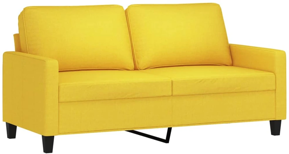 Sofa Sofos komplektas su pagalvėlėmis, 2 dalių, geltonas, audinys