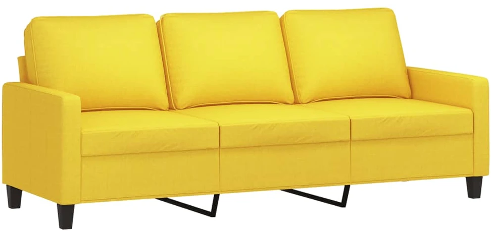 Sofa Sofos komplektas su pagalvėlėmis, 2 dalių, geltonas, audinys