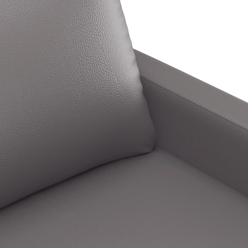 Sofa Sofos komplektas su pagalvėlėmis, 2 dalių, pilkas, dirbtinė oda