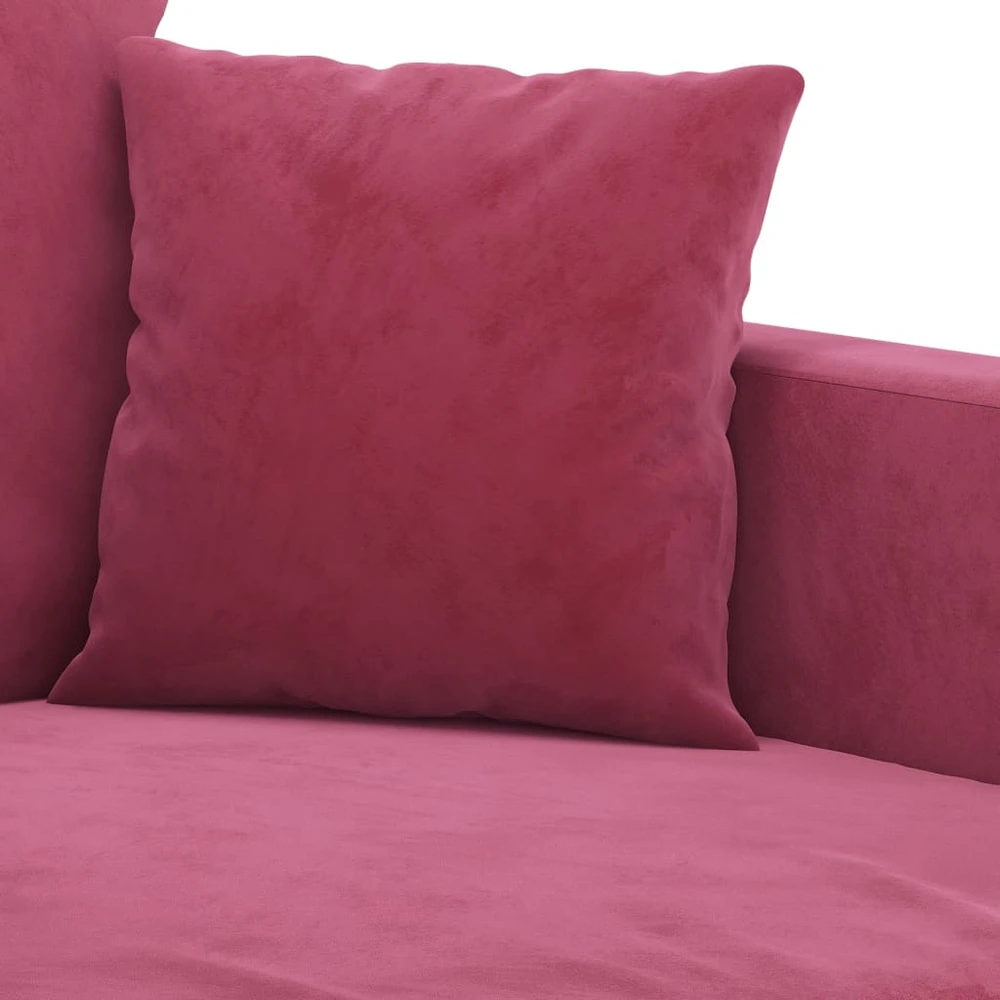 Sofa Sofos komplektas su pagalvėlėmis, 2 dalių, vyno, aksomas