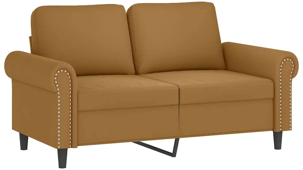 Sofa Sofos komplektas su pagalvėlėmis, 2 dalių, rudas, aksomas