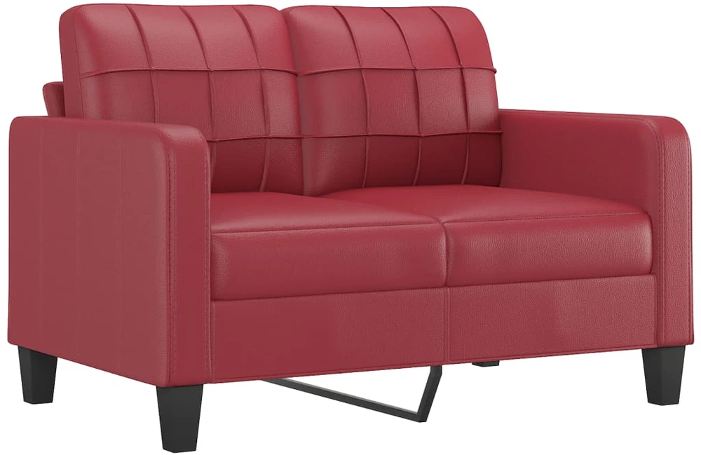 Sofa Sofos komplektas su pagalvėlėmis, 2 dalių, vyno, dirbtinė oda