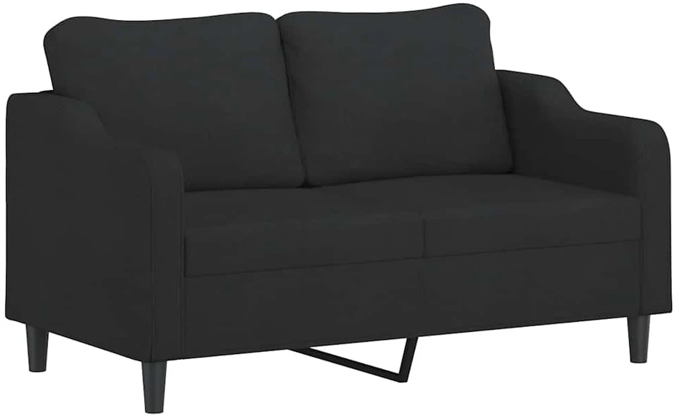 Sofa Sofos komplektas su pagalvėlėmis, 2 dalių, juodas, audinys